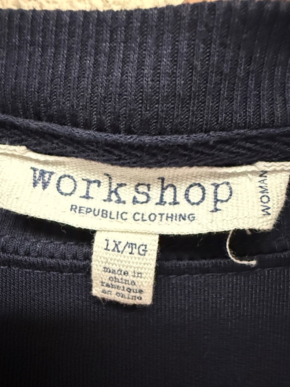 Workshop Republic Clothing Navy Blue Star Applique Sweatshirt - Picture 2 of 5